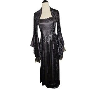Lip Service Vintage Y2K Whimsigoth Velvet Maxi Dress Womens M Black Renaissance